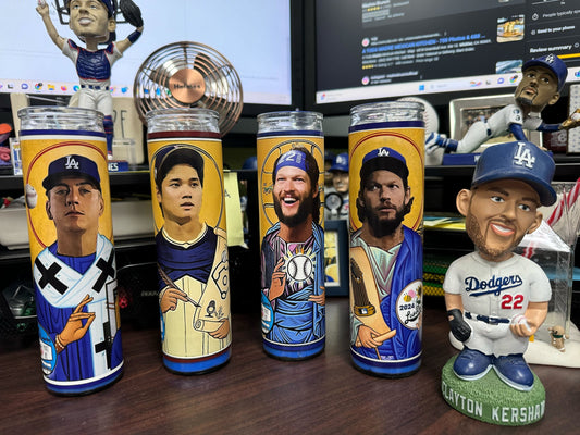 Los Angeles Dodgers Rally Prayer Candles: Pitcher & Catchers Duo