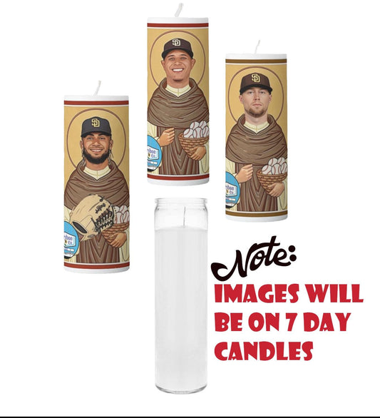 NEW DESIGN - Padres Player Prayer Candles