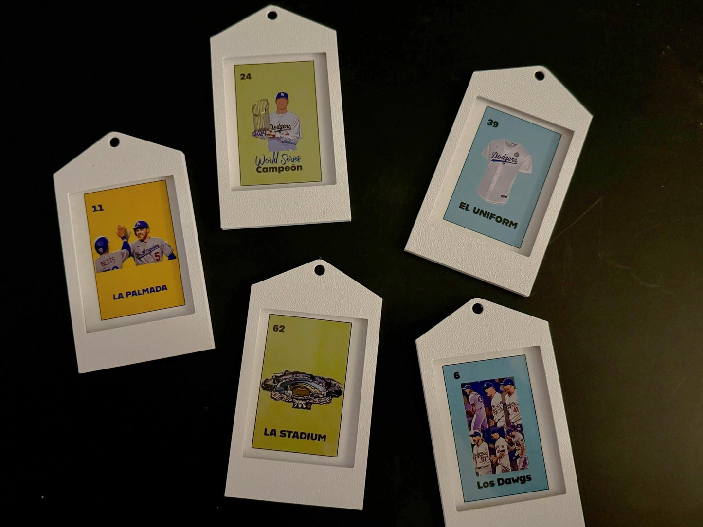 Set 3 - Los Angeles Dodgers Themed Lotería Ornaments/Gift Tag - Perfect Gift for Fans!