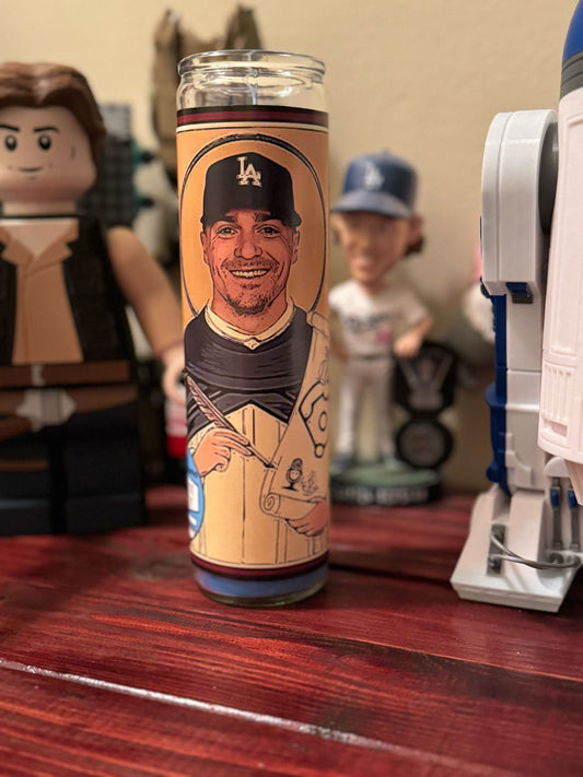 Dodgers Prayer Candle – Betts, Freeman, Hernández (x2), Rojas, Edman, Pages | Handmade Los Angeles Dodgers Fan Gift | Baseball Decor