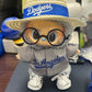 Mini Dodgers Labubu figures dressed in uniform with hats, including Ohtani, Freeman, and Betts versions