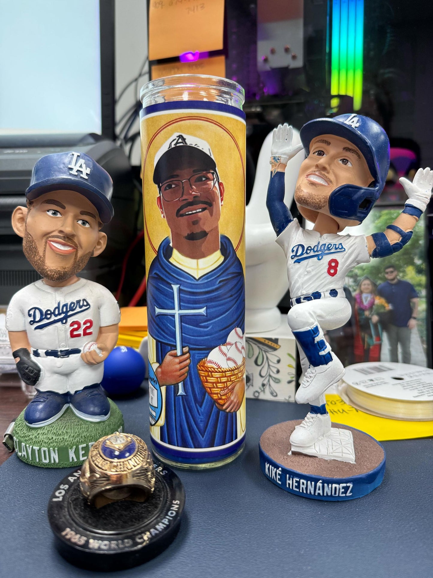 Los Angeles Dodgers Rally Prayer Candles: Pitcher & Catchers Duo
