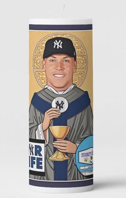 Yankee Player Prayer Candles