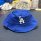 Dodgers-themed Labubu dolls with blue crew caps, uniforms, and baseball player-inspired accessories
