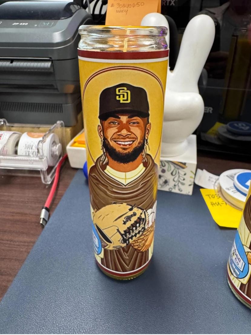 NEW DESIGN - Padres Player Prayer Candles