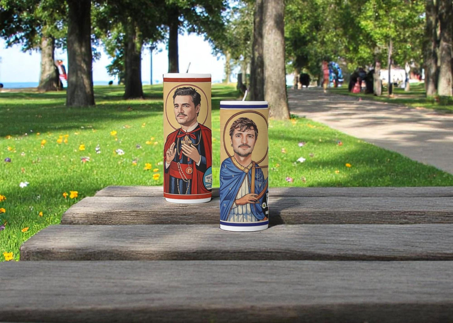 Saint Pedro Pascal Prayer Candle – Two Iconic Designs for Fans of The Mandalorian, The Last of Us, and More!
