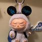 Labubu doll accessory featuring black glitter mouse ears, perfect for baseball or Dodger fans