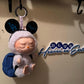 Mini headband with glittery black mouse ears for Labubu, inspired by Dodger team spirit
