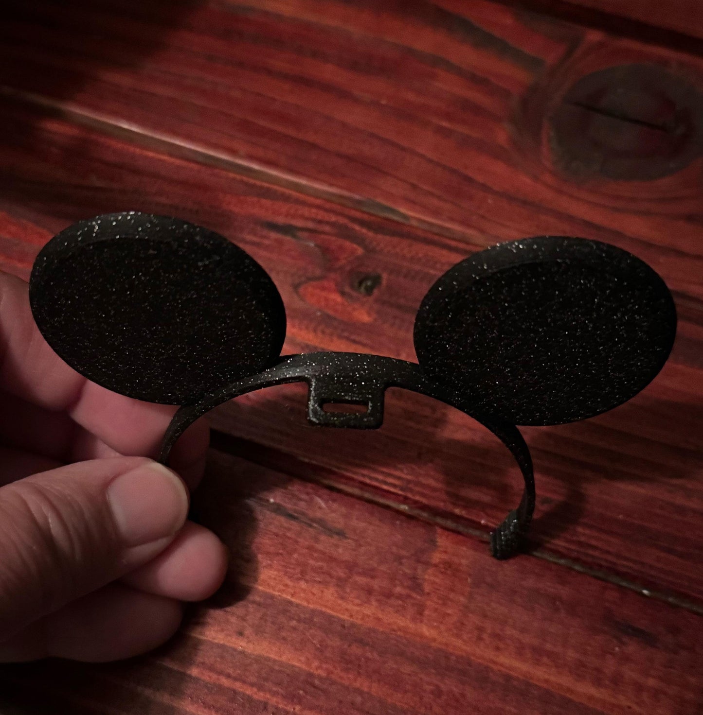 Dodger-themed Labubu mouse ears headband, 3D printed with black glitter for collectible display