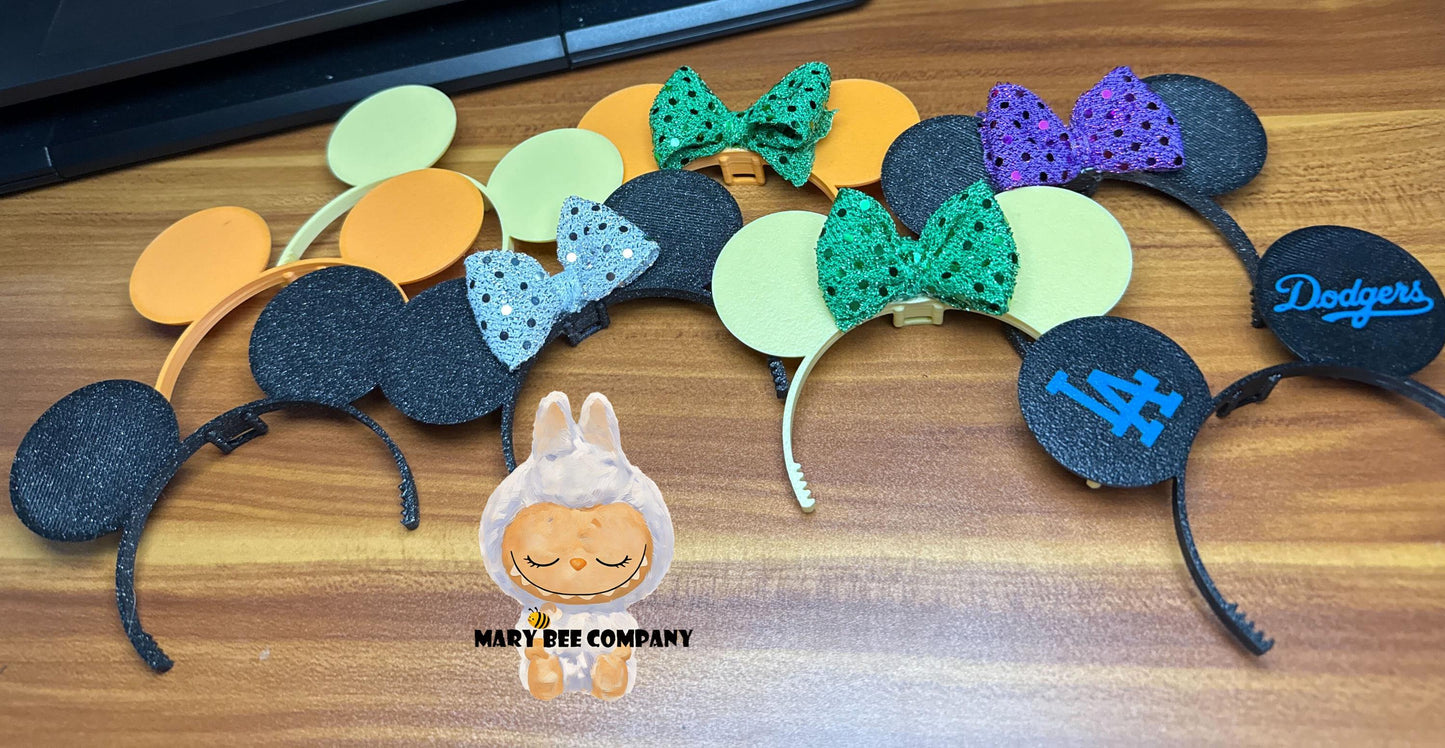 Cute Labubu mouse ears headband in mini size, customizable colors with secure fit for figures