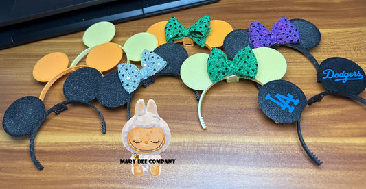 Cute Labubu mouse ears headband in mini size, customizable colors with secure fit for figures