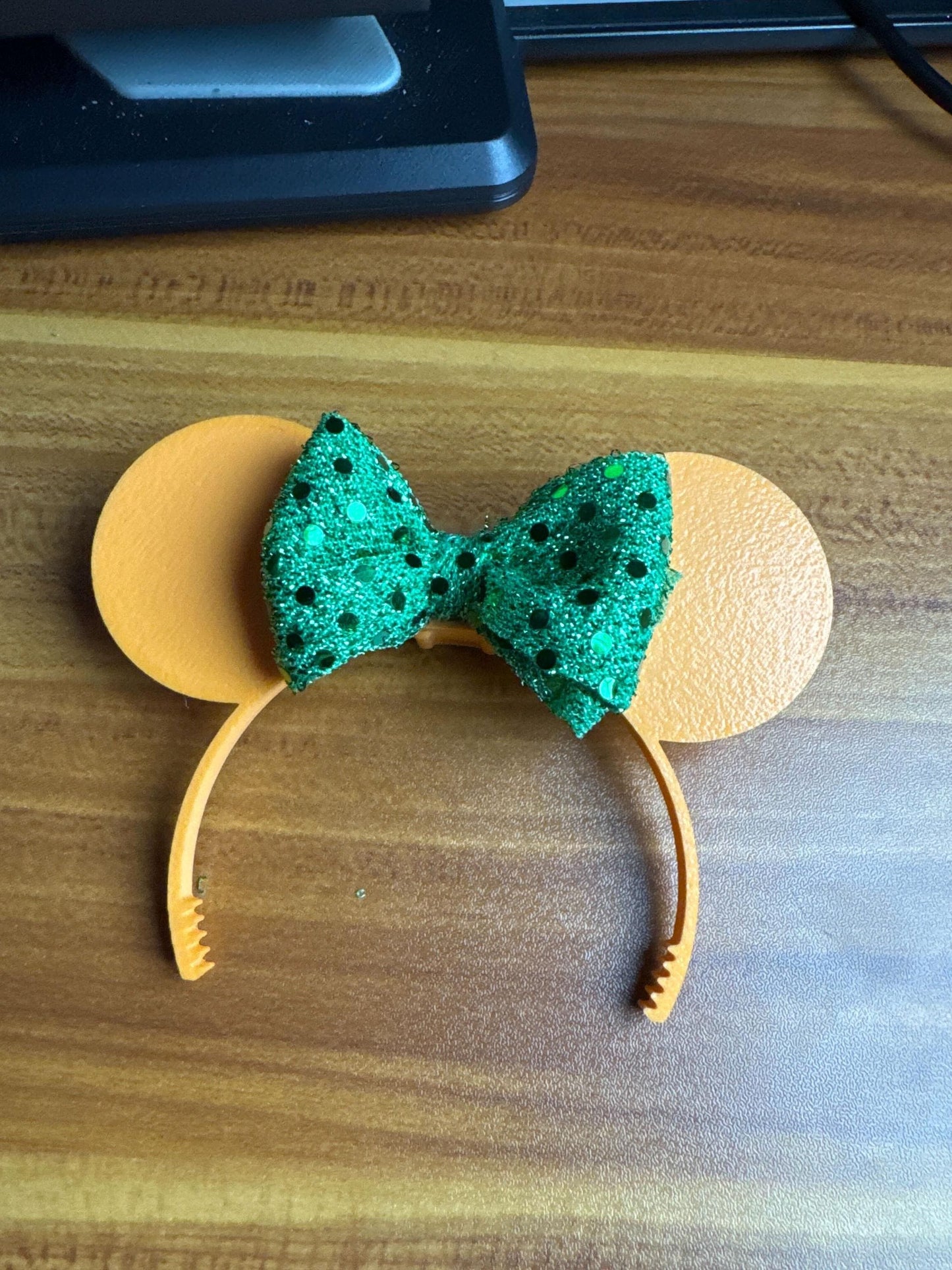 Labubu-inspired mini mouse ears headband with bow and secure tab, fits PopMart figures