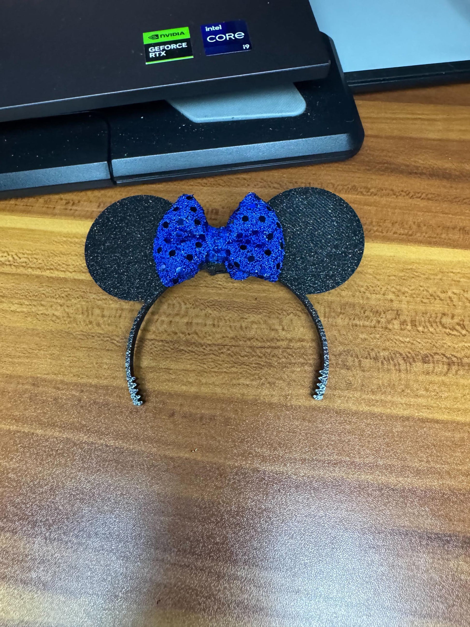 Miniature headband for Labubu with mouse ears and bow, PopMart display accessory