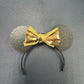Labubu Military Mouse Ears with camo print bow, perfect for Pop Mart figures, black matte finish, secure mini band.