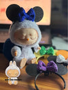 PopMart Labubu doll accessory with bow-topped mouse ears headband and adjustable tab
