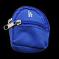 Baseball fan backpack for Labubu figure, mini size in black or blue Dodgers-inspired design