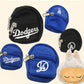 Mini Dodgers-inspired backpack for Labubu dolls, available in blue or black for baseball fans