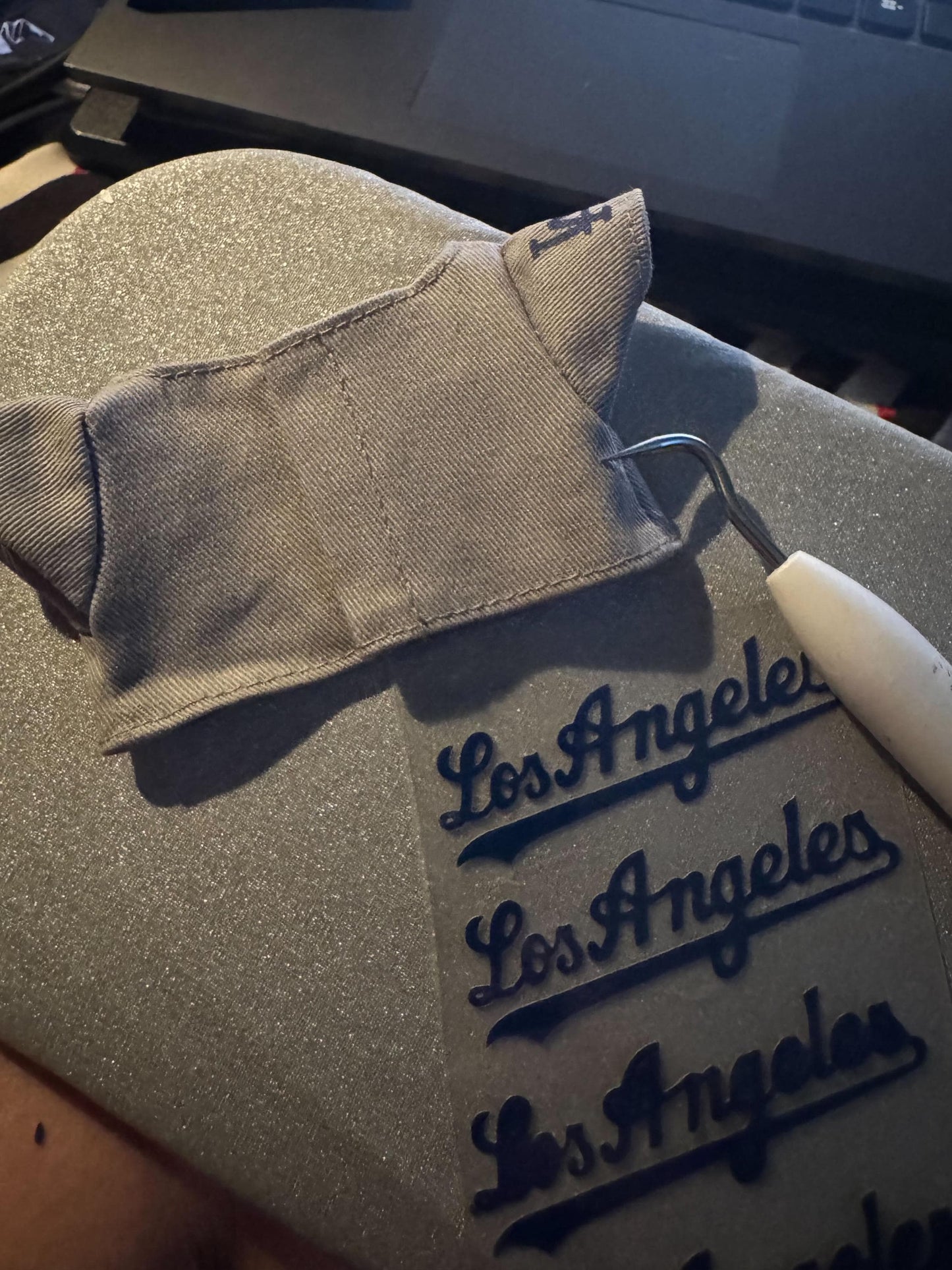 Los Angeles Dodgers grey away jersey for Labubu doll, crafted with care and quality materials.